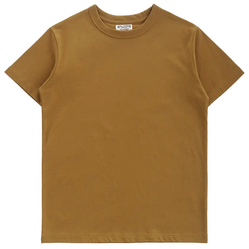 Heavy earth color men's short-sleeved t-shirt Japanese Morandi early spring men's and women's