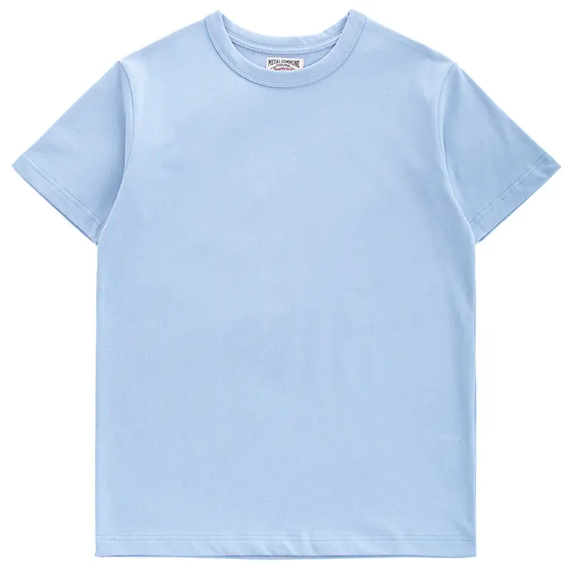 Heavy sugar far sky blue men's short-sleeved t-shirt Japanese Morandi early spring men's and women's